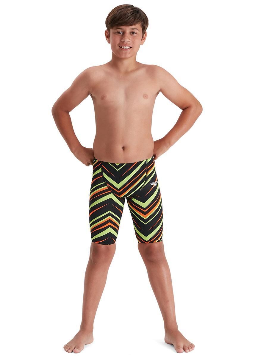 SPEEDO Speedo Fastskin Junior Endurance+ High Waist Jammer - Black/ Atomic Lime/ Salso