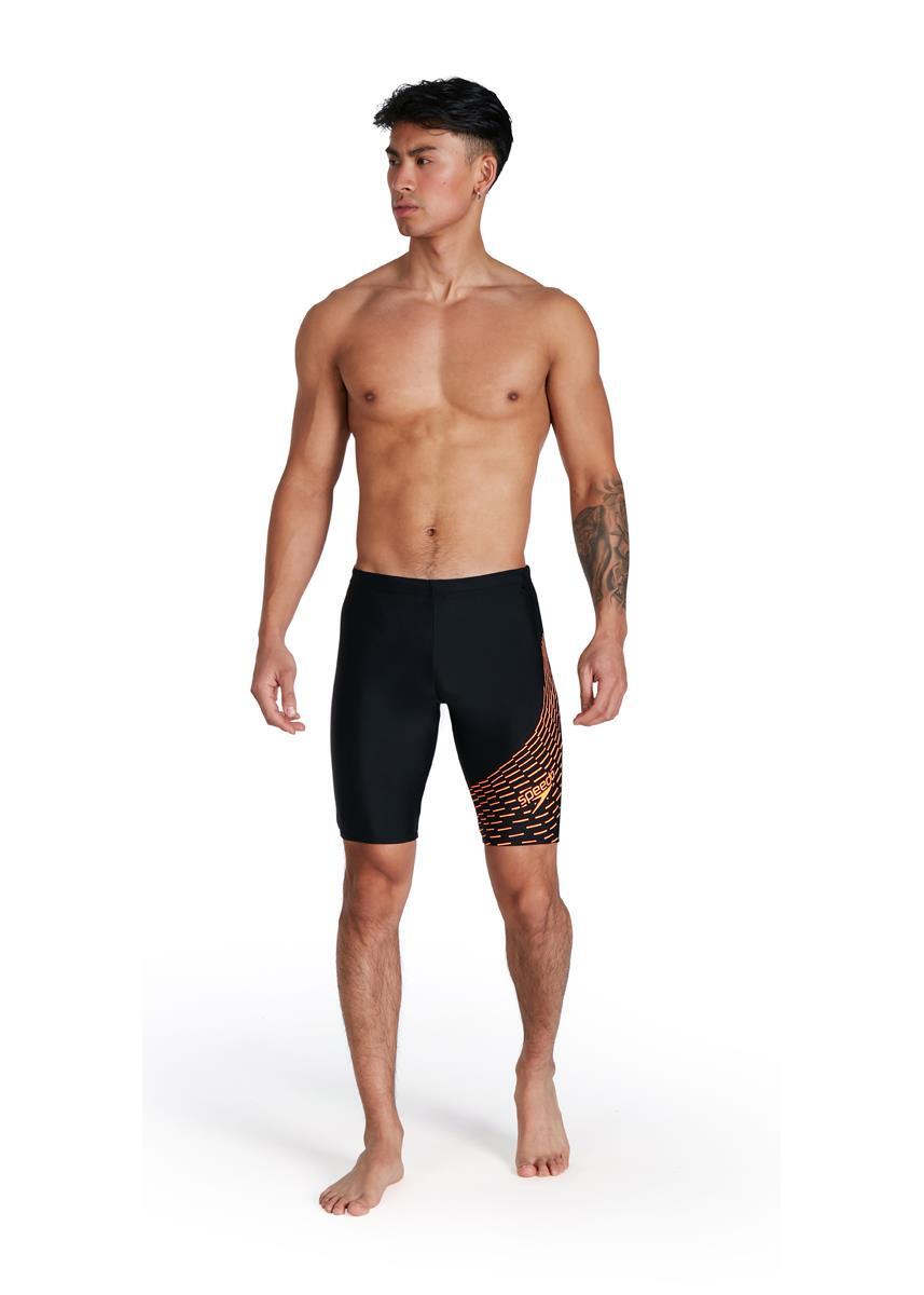 Speedo Medley Logo Jammer - Black/ Papaya Punch 1/4