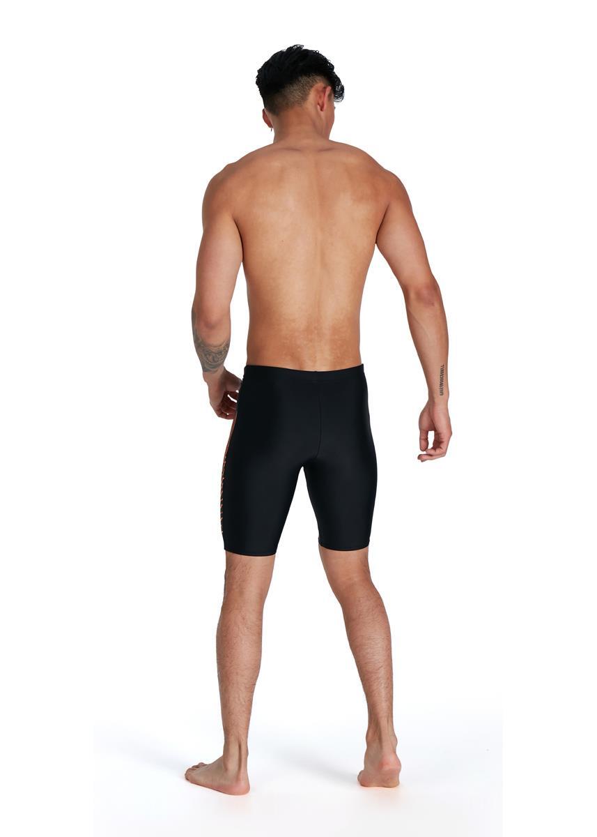 Speedo Medley Logo Jammer - Black/ Papaya Punch 3/4