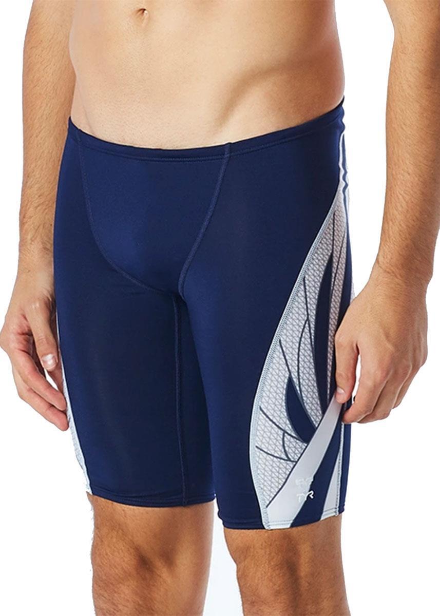 TYR Men's Phoenix Splice Jammer - Navy/ White 1/2