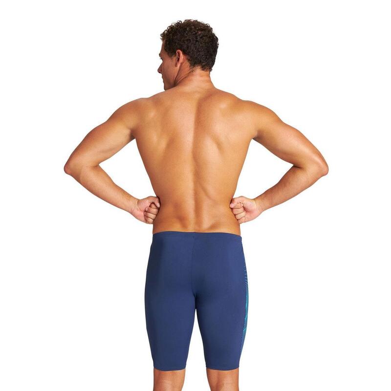 Hommes Spiral Vision Jammer De Natation - Bleu Marine/ Blanc