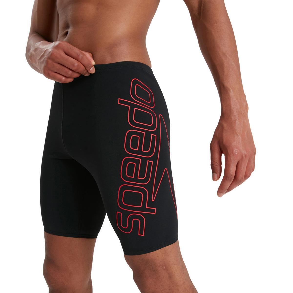 SPEEDO Speedo Men's Boom Logo Placement Jammer - Black/ Fed Red