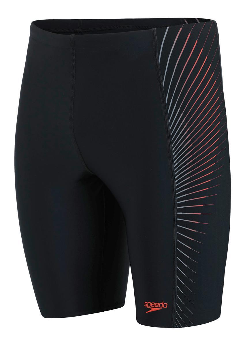 Speedo Men's Tech Panel Jammer - Black/Lava Red/Oxid Grey 3/3