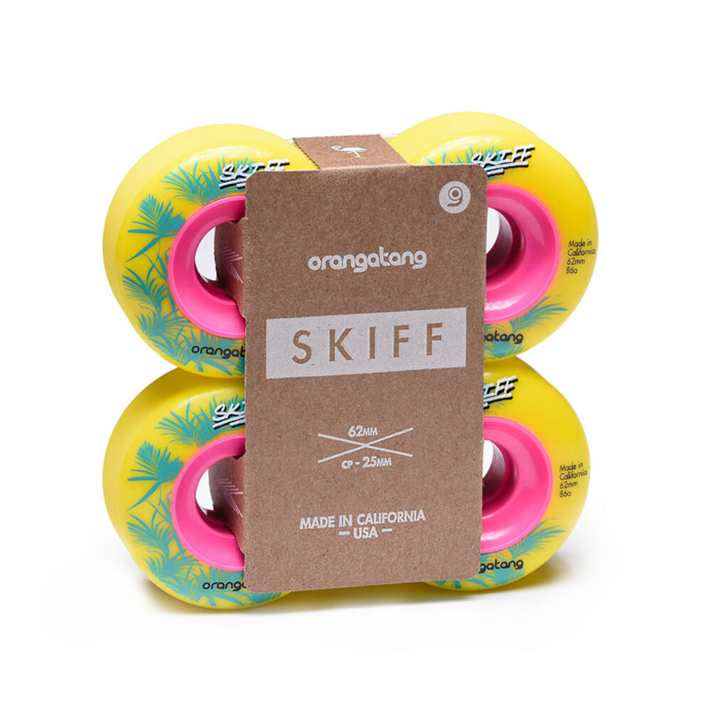 SKIFF Longboard FreeRide & Slashing Wheels inc JEHU Bearings 62mm/86a – Set 4 3/4