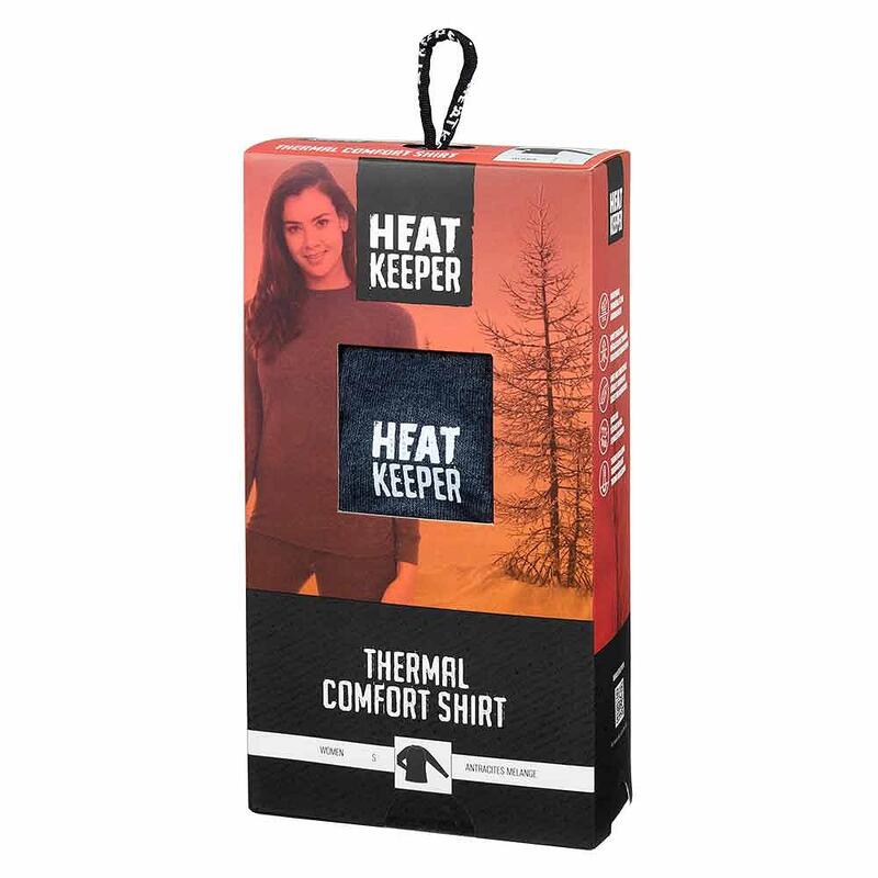 Heatkeeper - Thermoshirt dames - Antraciet melange - XL - 1-Stuk - Thermo shirt