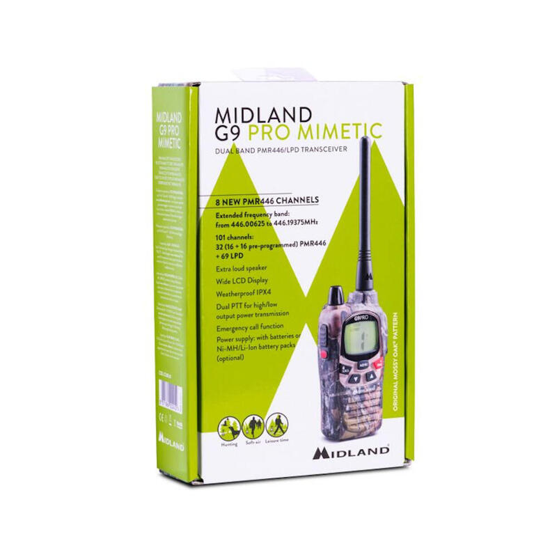 Radio bibanda PMR446/LPD G9 PRO MIMETIC MIDLAND