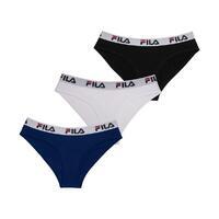 Lot de 3 Culottes coton femme Fila 6043 Noir Navy et Blanc