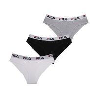 Lot de 3 Culottes coton femme Fila FU6043 Gris, Noir et Blanc