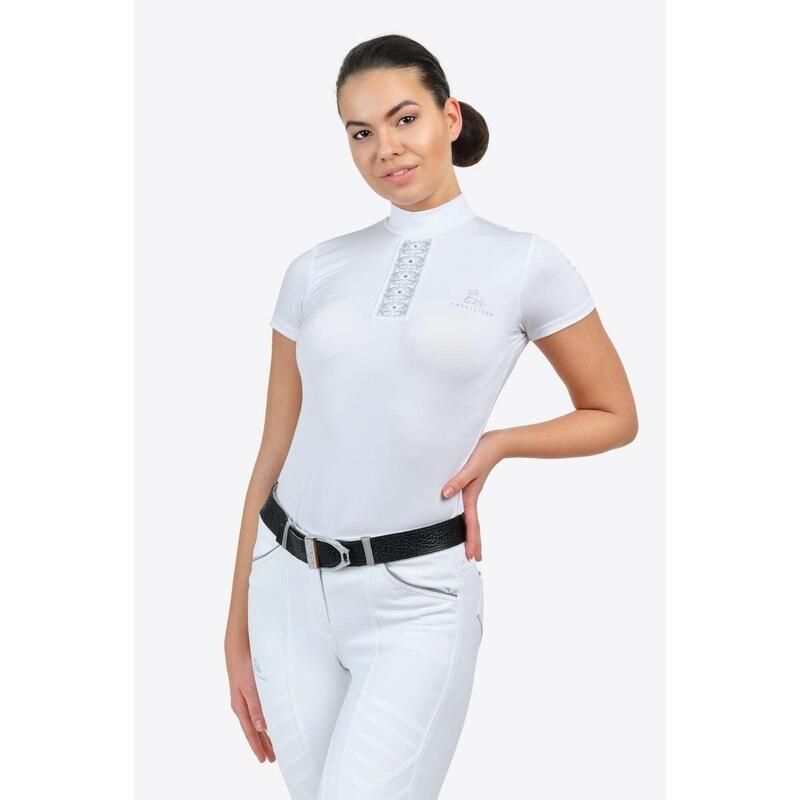 Jezdecká závodní košile Silver Pop - Krátký rukáv