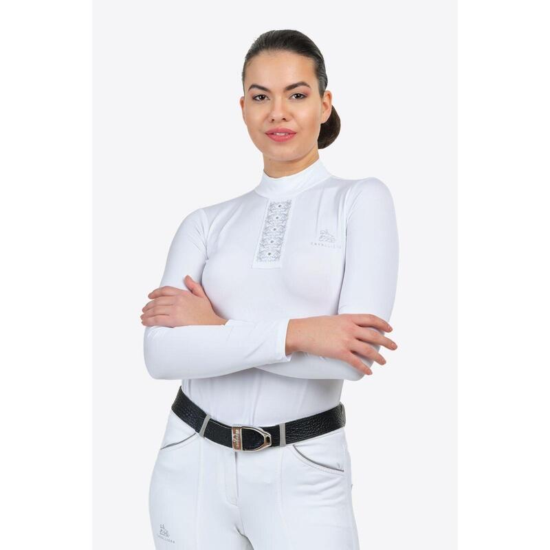 Jezdecká závodní košile Silver Pop - Dlouhý rukáv