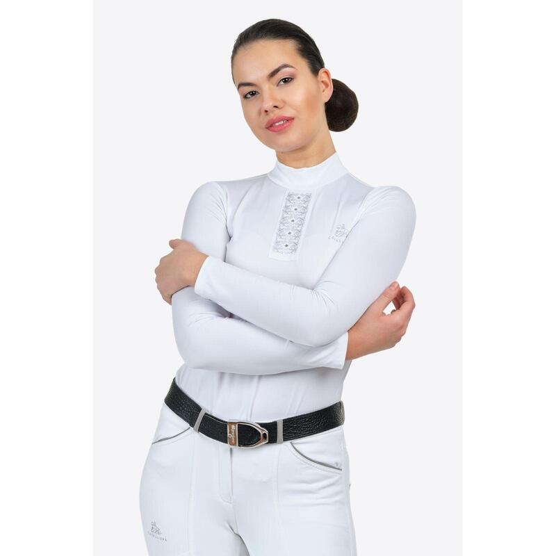 Jezdecká závodní košile Silver Pop - Dlouhý rukáv