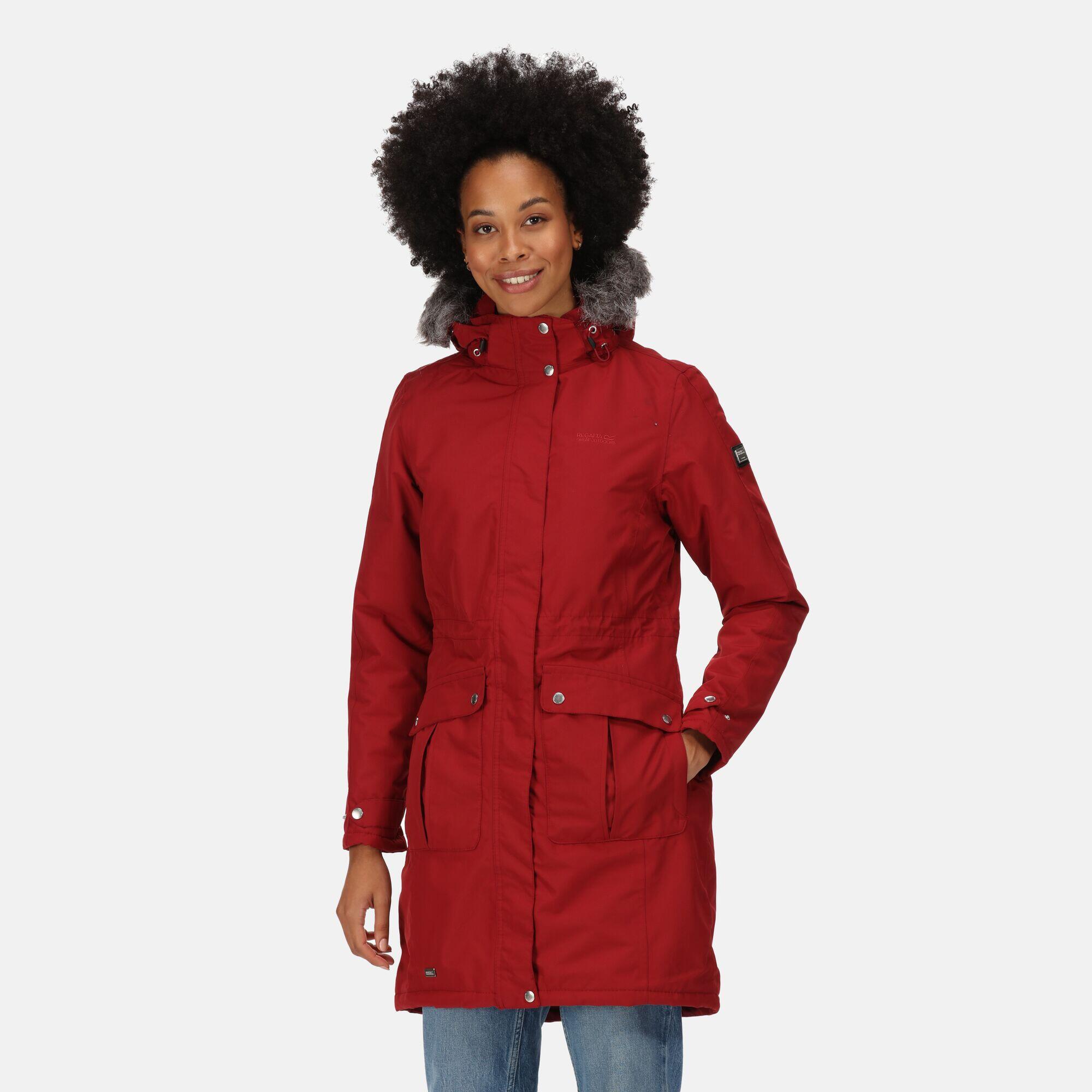 Lumexia III Women's Hiking Knee Length Parka Jacket - Red 1/5