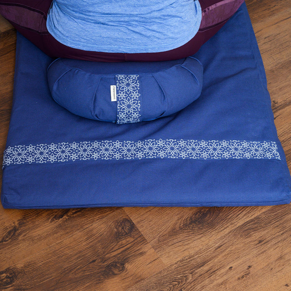 Cojín de Meditación Media Luna Azul Mezclilla 4/6