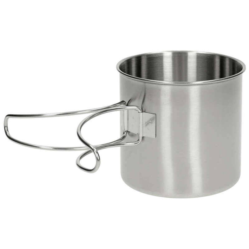 Kubek Turystyczny Mil-Tec ze Składanym Uchwytem 600 ml Srebrny