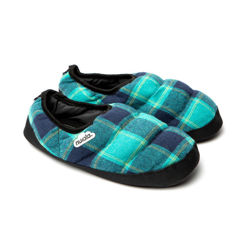Nuvola unisex slippers in turquoise en blauw met rubberen zolen