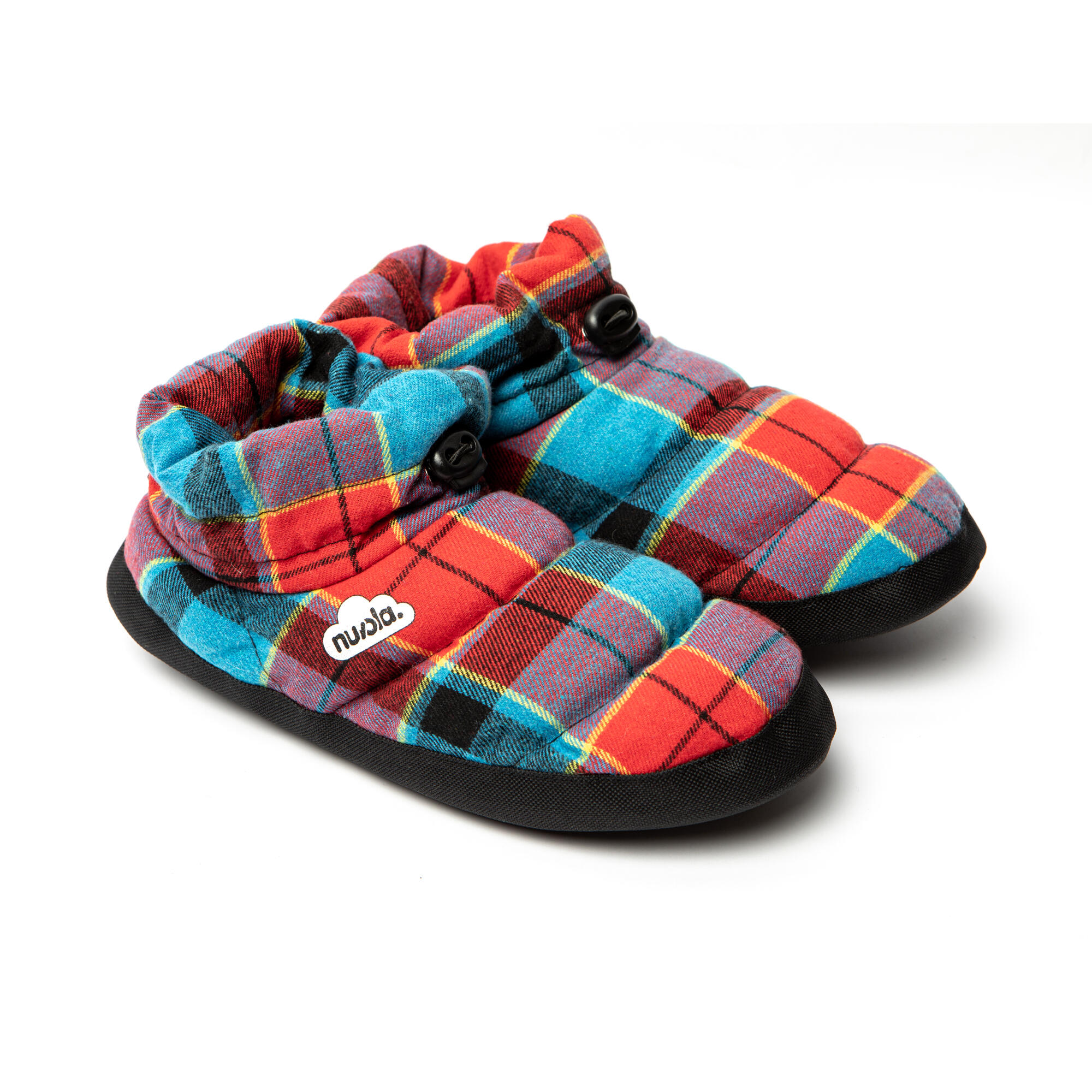 Chaussons unisex Nuvola de couleur rouge et bleu avec semelle en gomme 2/6