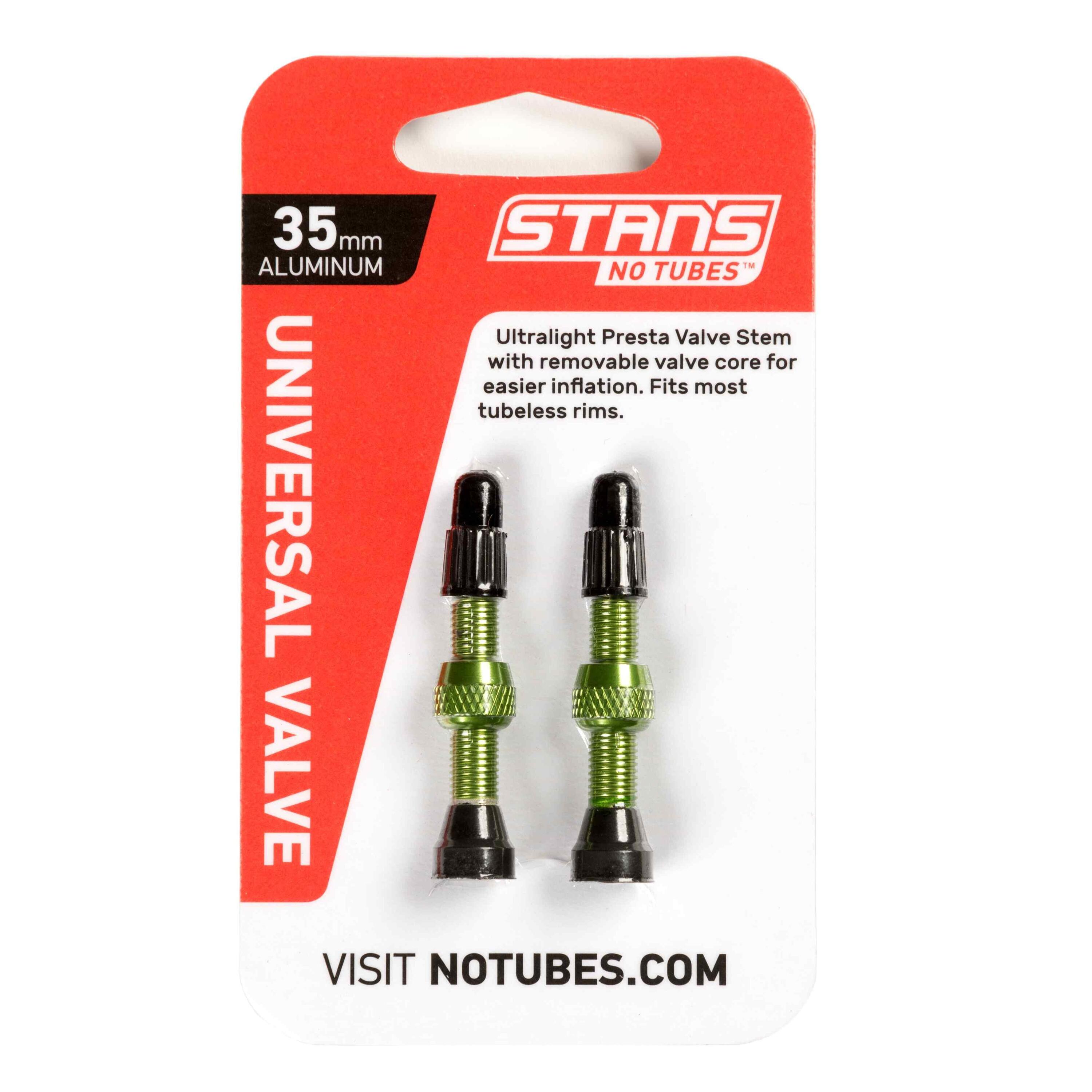 Stans NoTubes Presta  Alloy Valve Stems 35mm Green 1/3