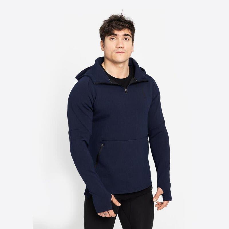 Sudadera fitness transpirable con capucha negra lisa para hombre Essentiel  100 - Decathlon