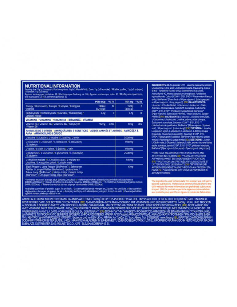 Bcaa - Bcaa Power Punch (400g) - Watermeloen 4/4