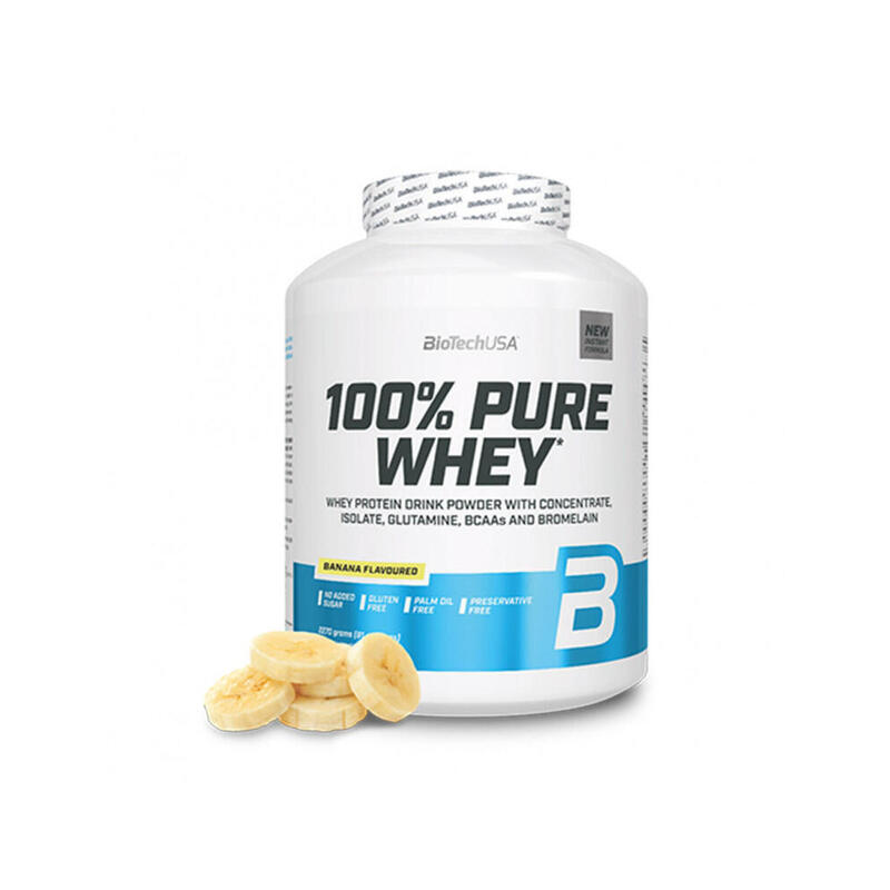 BioTech USA - 100% Pure Whey x 2,27Kg - Con BCAA añadido, glutamina y arginina -