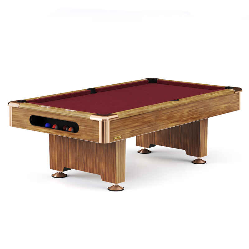 Stradivari Billardtisch "Club Pro" in Eiche Natur, Simonis 860 Red, 9 ft