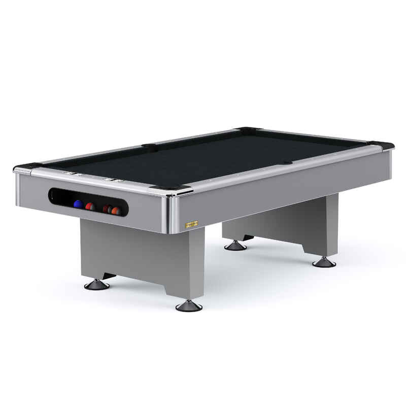 Stradivari Billardtisch "Club Pro" in Grau, Simonis 860 Black, 9 ft (Spielfeld