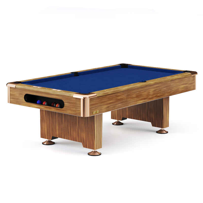 Stradivari Billardtisch "Club Pro" in Eiche Natur, Simonis 860 Royal-Blue, 7 ft