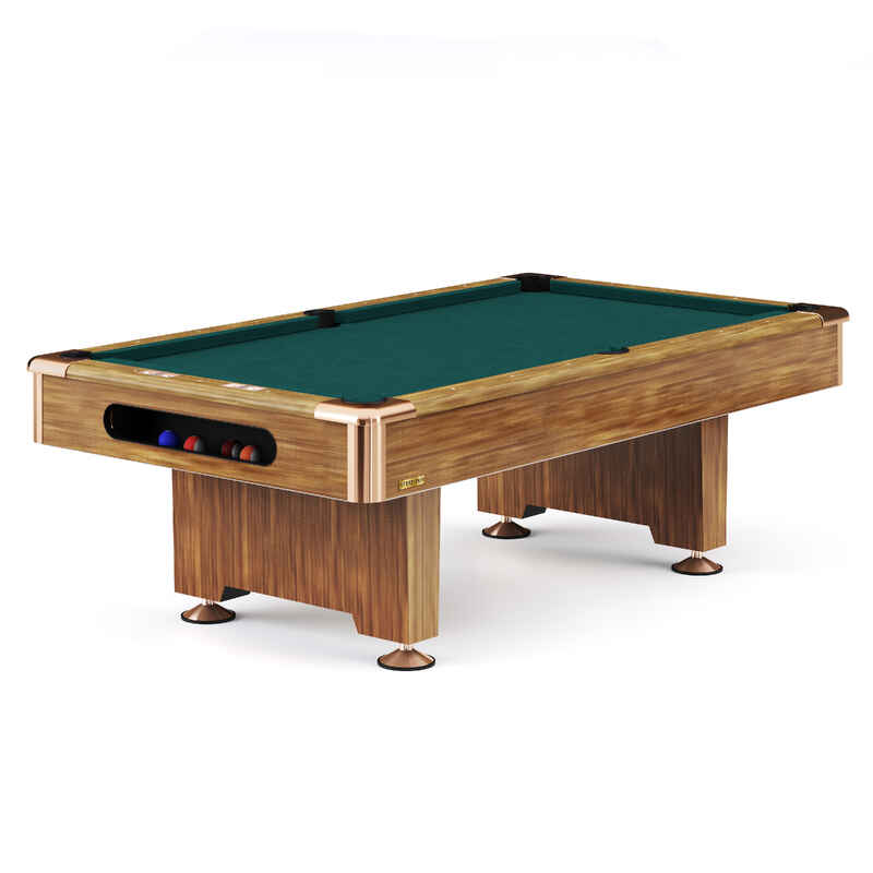 Stradivari Billardtisch "Club Pro" in Eiche Natur, Simonis 860 Blue-Green, 7 ft