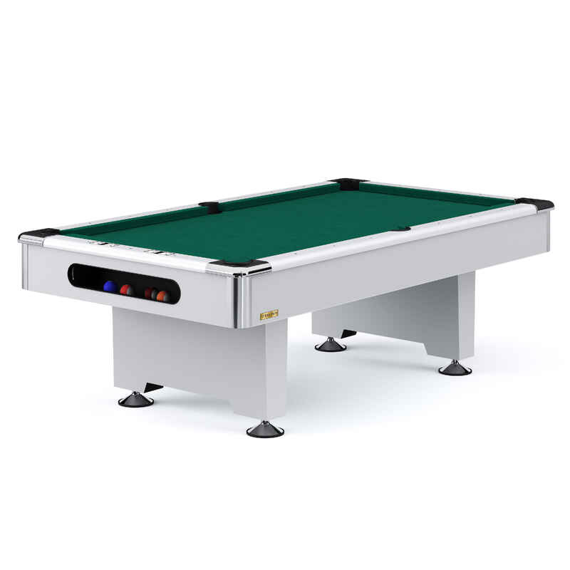 Stradivari Billardtisch Club Pro in Weiß, Anti-Fleck Grün, 7 ft (Spielfeld