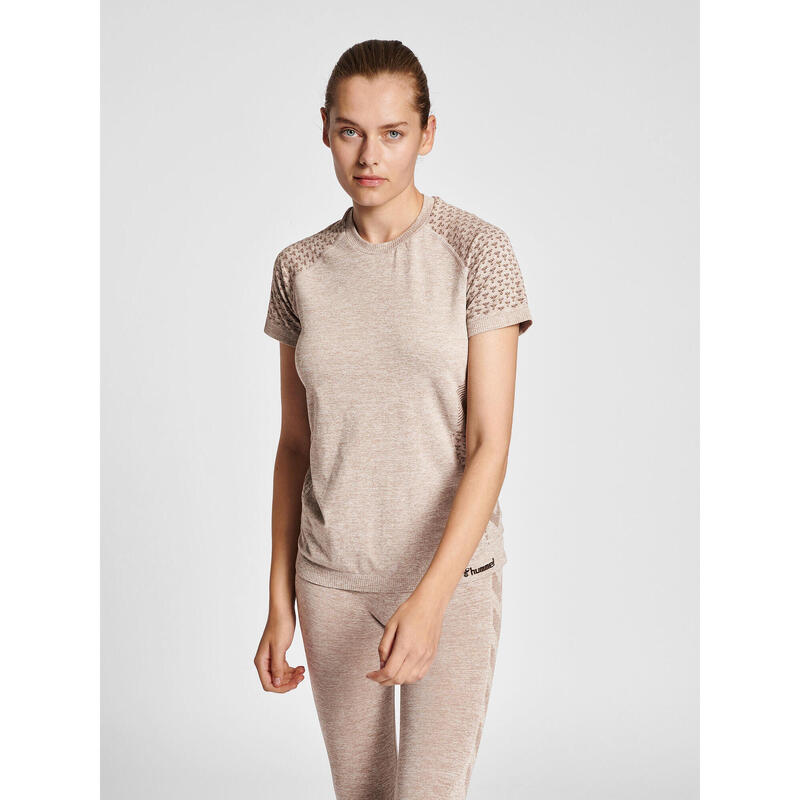 T-Shirt Hmlci Yoga Femme Extensible Absorbant L'humidité Sans Couture Hummel