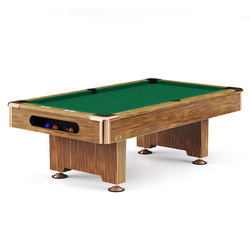 Stradivari Billardtisch "Club Pro" in Eiche Natur, EuroSpeed Grün, 7 ft
