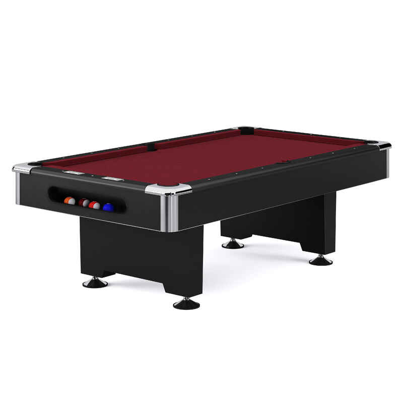 Automaten Hoffmann Billardtisch Club Pro in Schwarz, Simonis 860 Red, 9 ft