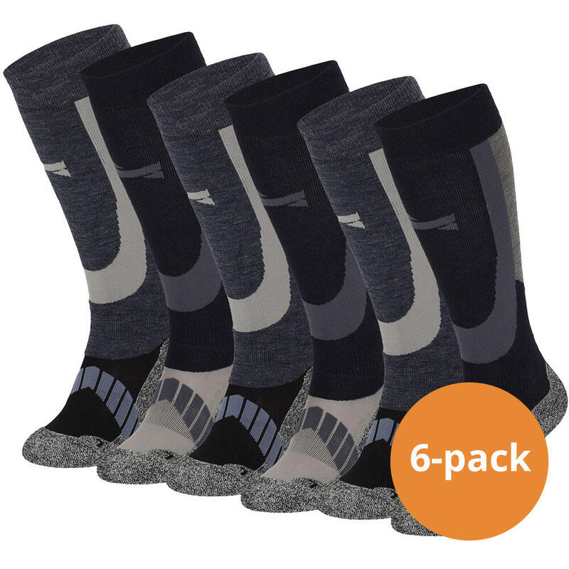 Skisocken / Snowboardsocken 6er-pack Herren und Damen - Merinowolle - Marine