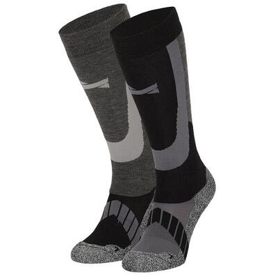 Xtreme unisex ski sokken zwart (2-pack)