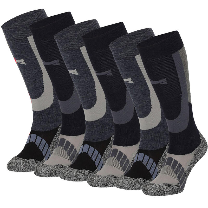 Skisocken / Snowboardsocken 6er-pack Herren und Damen - Merinowolle - Marine