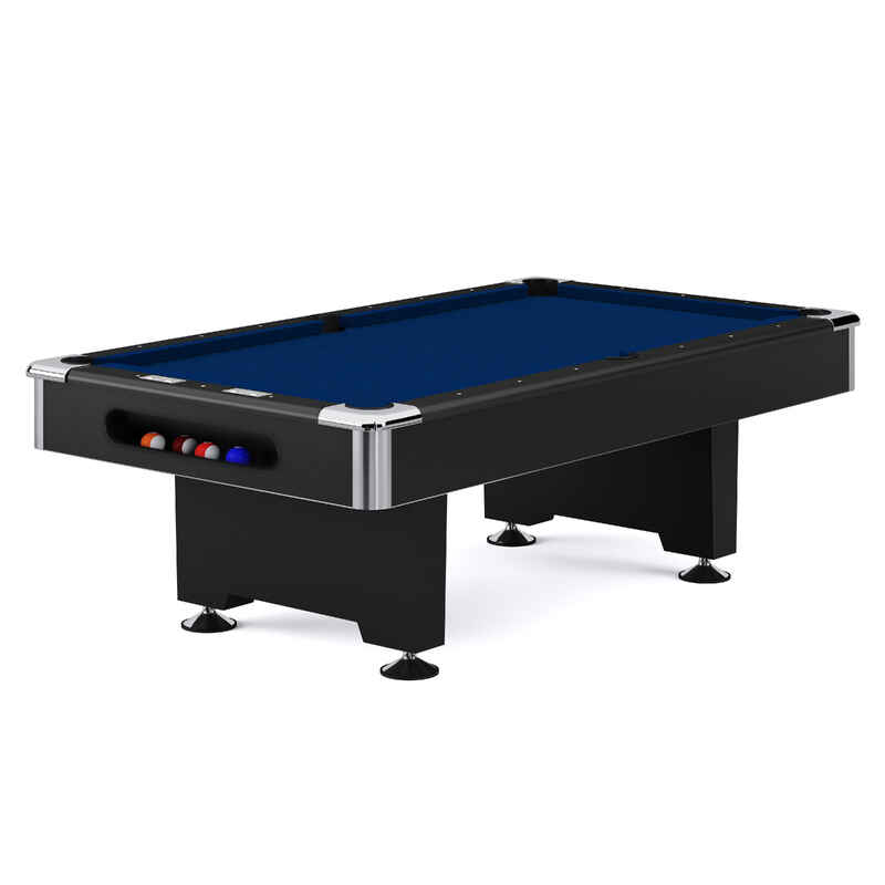 Automaten Hoffmann Billardtisch "Club Pro" in Schwarz, Anti-Fleck Blau, 7 ft