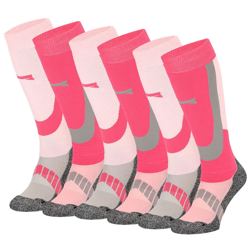 Skisocken / Snowboardsocken 6er-pack Damen - Merinowolle - Rosa