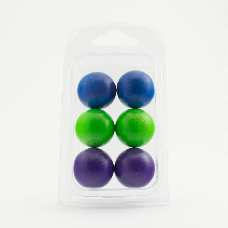 Zielkugeln Boule Pétanque Farbmischung 5 – Buche - 3 verschiedene Farben - im Bl
