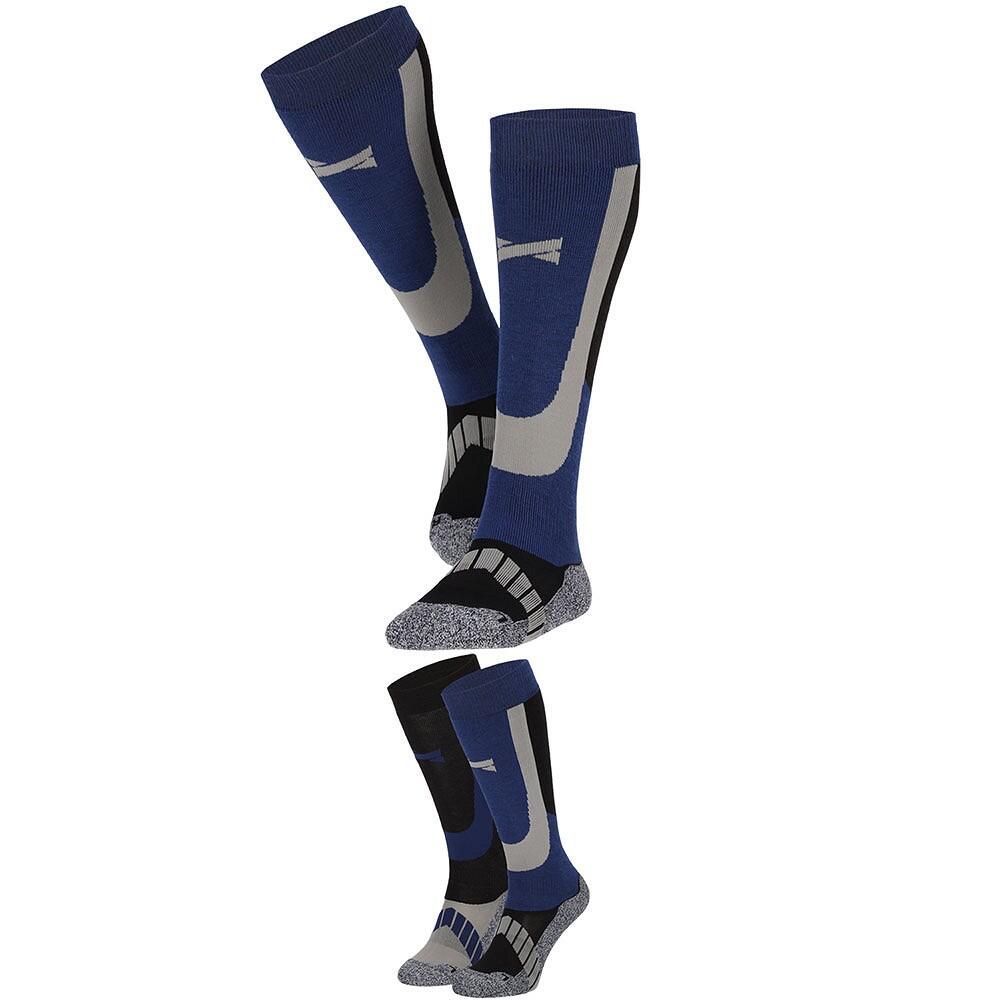 Xtreme Chaussettes de Ski Unisexe lot de 6 Multi-bleu 3/6