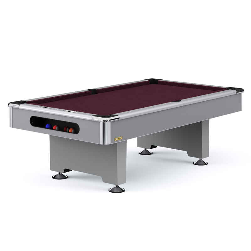 Stradivari Billardtisch "Club Pro" in Grau, Simonis 860 Wine, 9 ft (Spielfeld