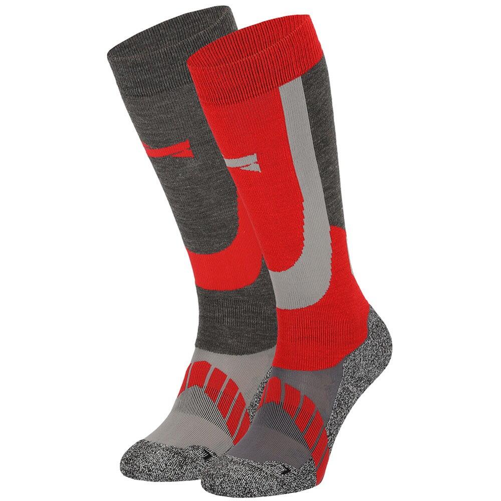 XTREME SOCKSWEAR   Skisocken / Snowboardsocken 2er-pack Herren und Damen - Merinowolle - Rot