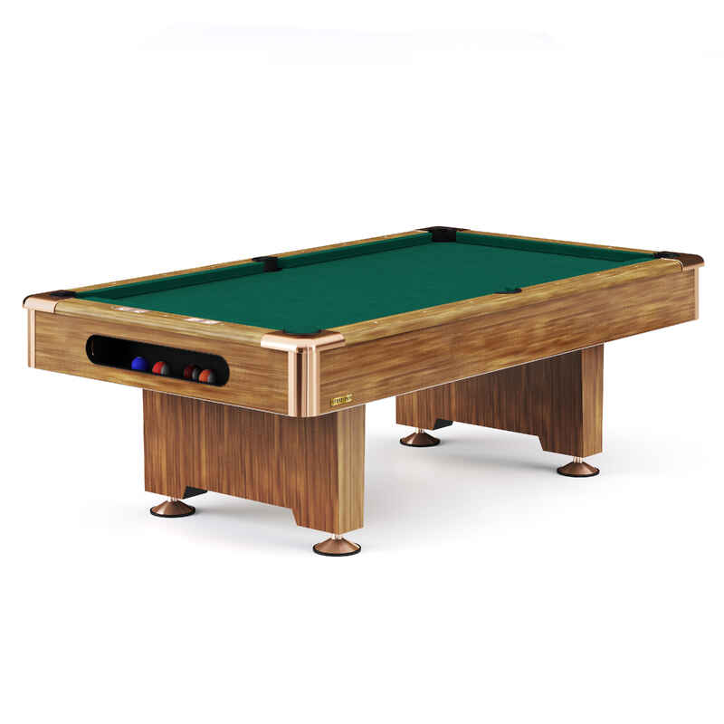 Stradivari Billardtisch "Club Pro" in Eiche Natur, Anti-Fleck Grün, 9 ft