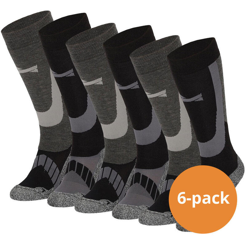 Xtreme Chaussettes de Ski Unisexe lot de 6 Multi Black