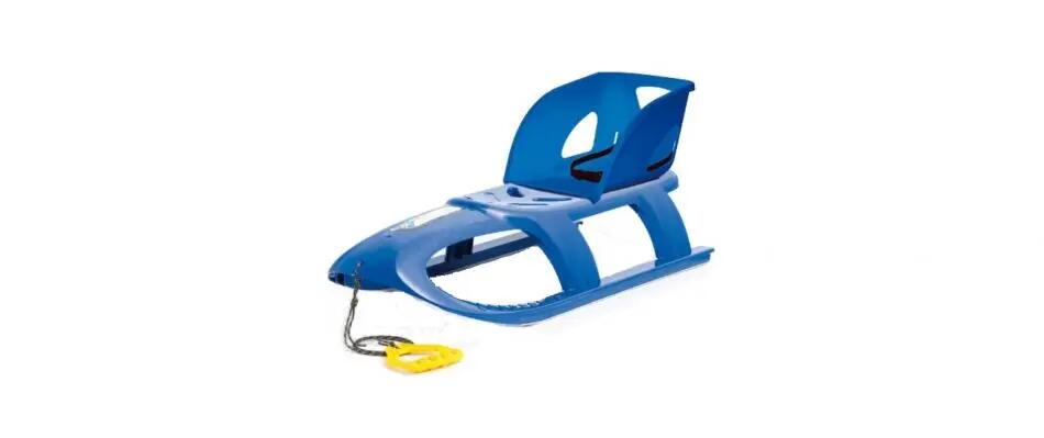 Sanie Bullet cu scaun ergonomic pentru copii, albastra, centura siguranta 3/3