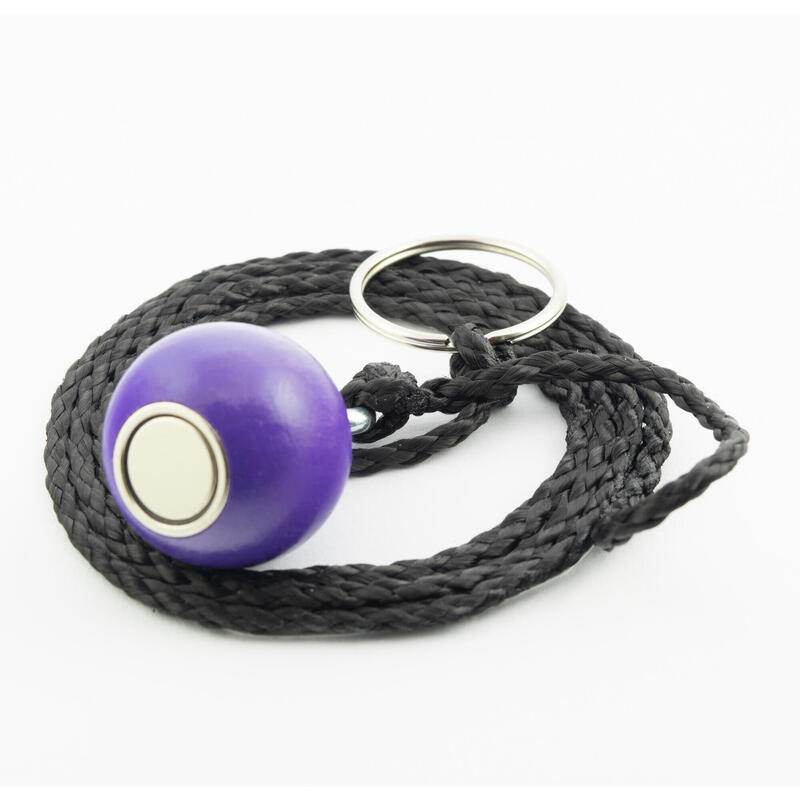 Kugelmagnet – Farbe Violett, am Band mit starker Zugkraft ca. 8 kg