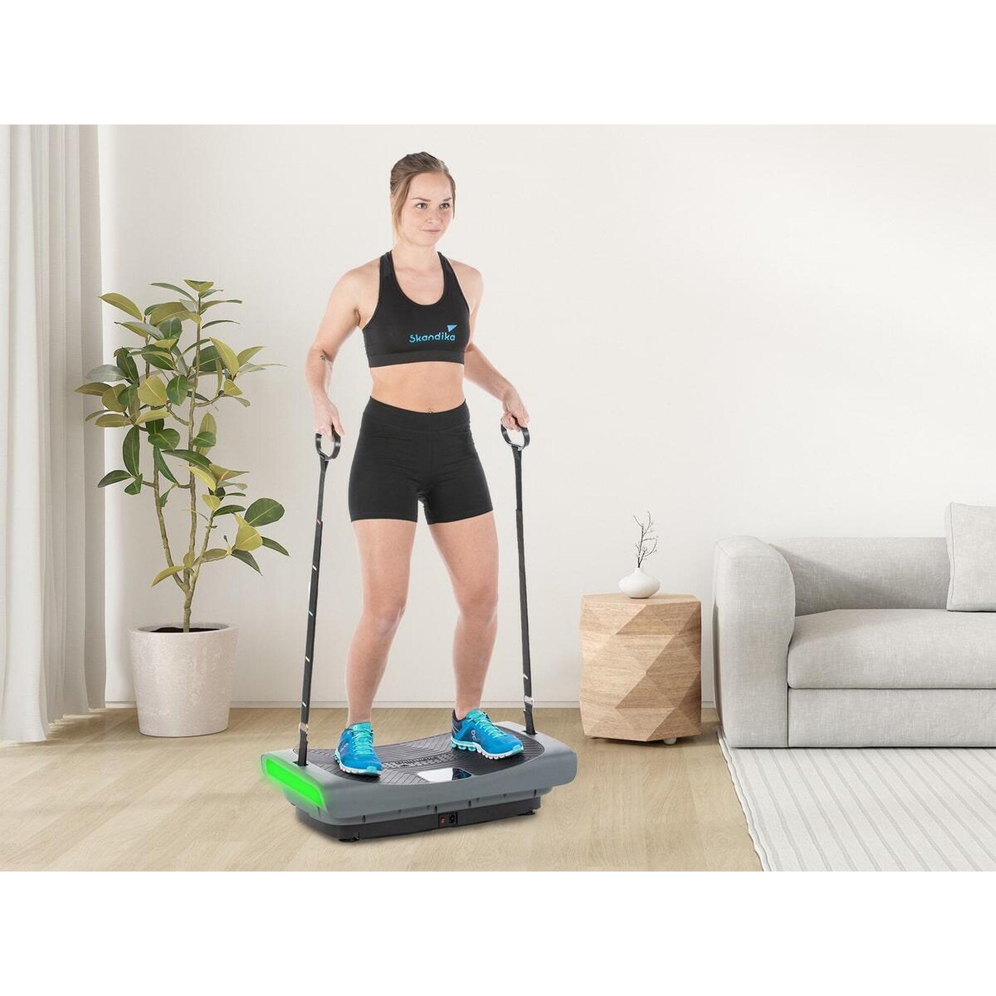 Vibrationsplatte V3000 4D - Fitness - Grau - große Fläche - viel Zubehör 4/5