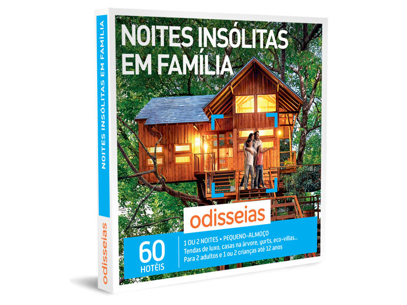 Pack presente - noites insólitas em família - experiência 1 ou 2 noites e jantar