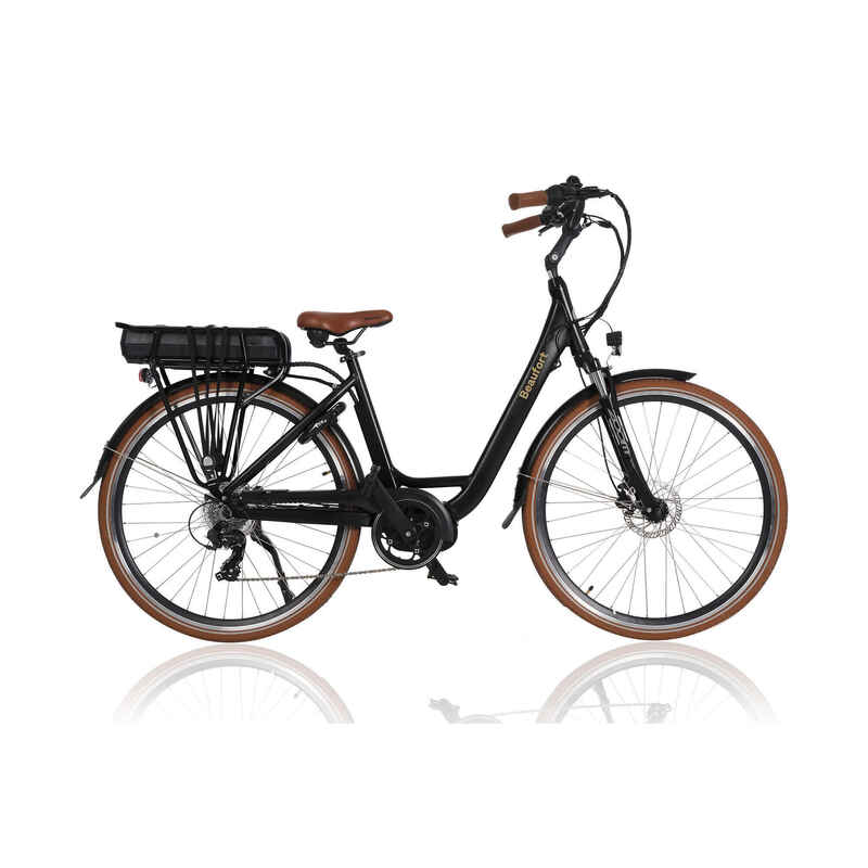 Elektrisches Damenrad, Bea, 44 cm, Mittelmotor, 7 Gang, grau