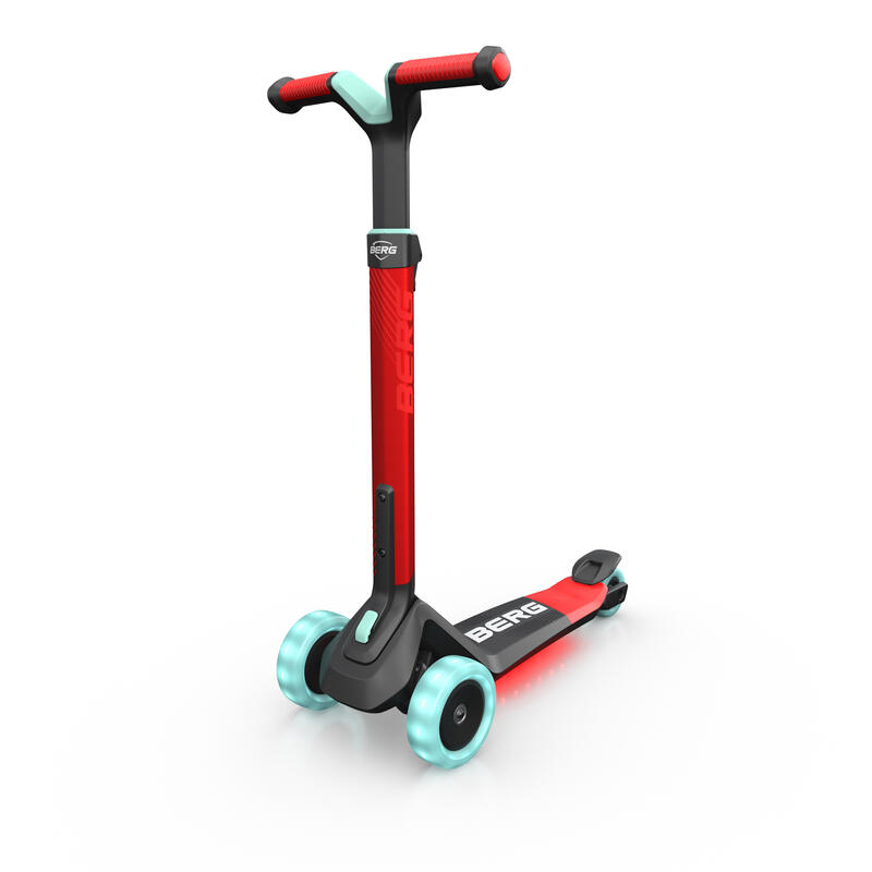 BERG Nexo Kinderroller faltbar rot + LED-deck + Lichter