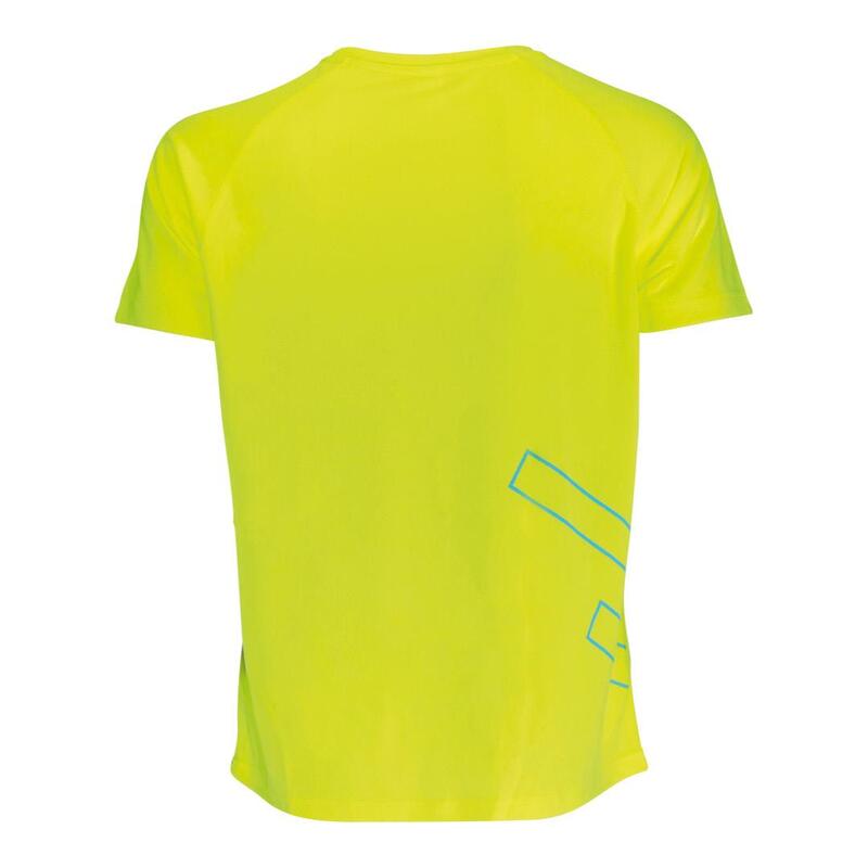 Camiseta de manga corta hombre fitness running cardio amarillo fluo